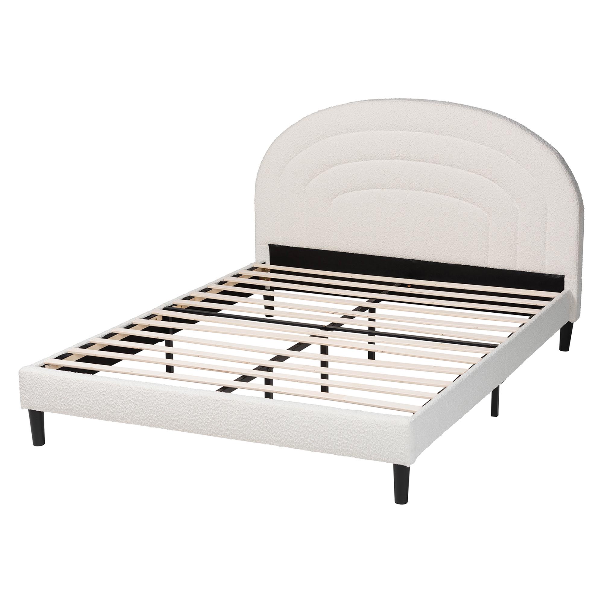 Baxton Studio Pelagia Modern Platform Bed, Queen, 63"W, Cream