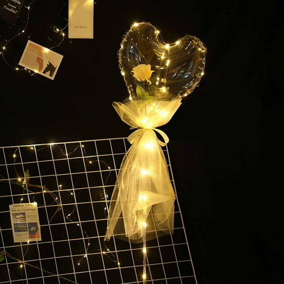 EGNMCR Water Balloons, Balloons LED Rose Bouquet Luminous Christmas Decoration Gift Decoration Party Wedding Rose balloon