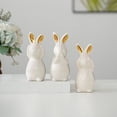 thumbnail image 6 of ZhyrZng Ceramic Bunny Figurine For Spring Table Centerpiece - Bunny Ornament Bunny Figurine Statues Three Piece Set Measuring Four Point Nine Six Inches With Resin Materials, 6 of 6