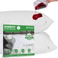 thumbnail image 3 of GOGREEN Bamboo Waterproof Pillow Protectors with Zipper Queen Size - Hypoallergenic Pillow Case Cover - 20" x 30" - 2-Pack White, 3 of 9