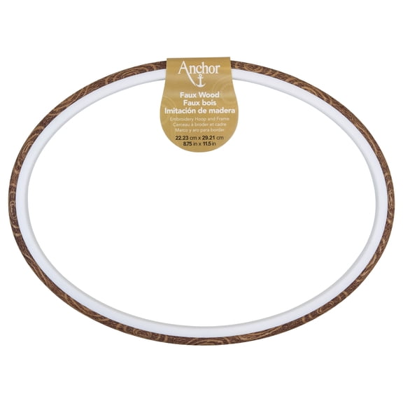 Anchor 11.5" Faux Wood Oval Embroidery Hoop & Frame, 12 Pack