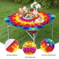 thumbnail image 4 of Rainbow Tie Dye Mandala Pattern Square Fitted Tablecloth with Elastic Edge,Square Table Cover,Washable Elastic Table Cover for Home Kitchen Party Decor 34"x34", 4 of 6