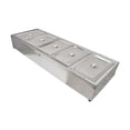 thumbnail image 4 of TECHTONGDA Buffet Food Warmer Five Full Size Pan Bain-Marie Canteen Steam Heater Stainless Steel, 4 of 10