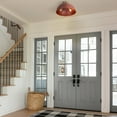 thumbnail image 2 of Golden Lighting Shepard 3-light Flush Mount in Modern Brass and Matte Black shade, 2 of 7