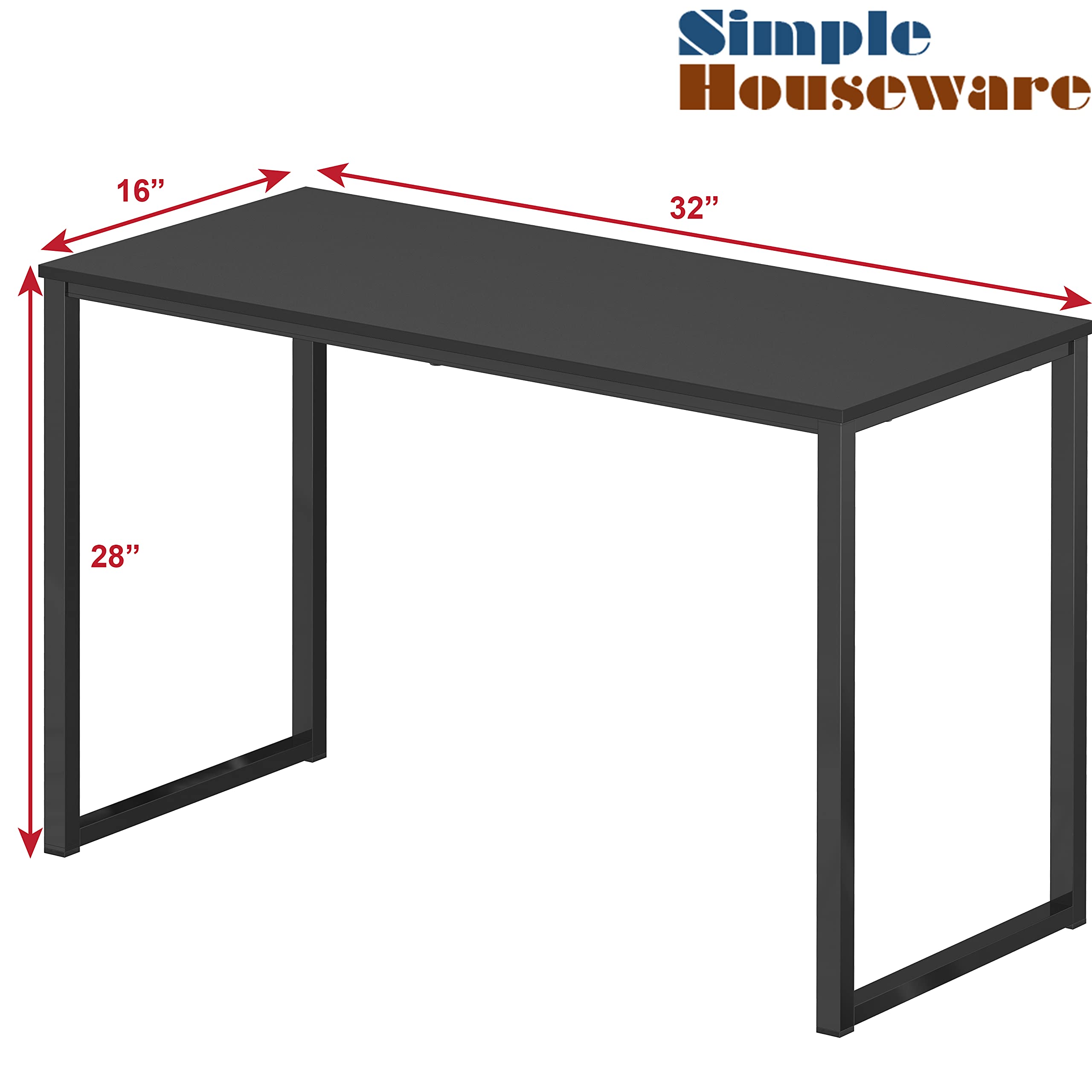 SHW Mission 32 inches office desk, Black - image 5 of 5