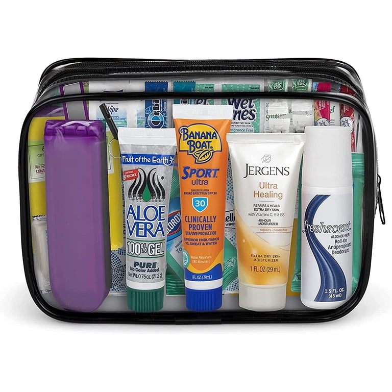 domestic vacationers want travel toiletry bag demand Walmart Deluxe Unisex Beach Vacation Travel Kit, Pre-Packed TSA Approved  Toiletry Set