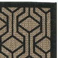 thumbnail image 4 of SAFAVIEH Courtyard Bristol Geometric Indoor/Outdoor Runner Rug, 2'3" x 8', Brown/Black, 4 of 6