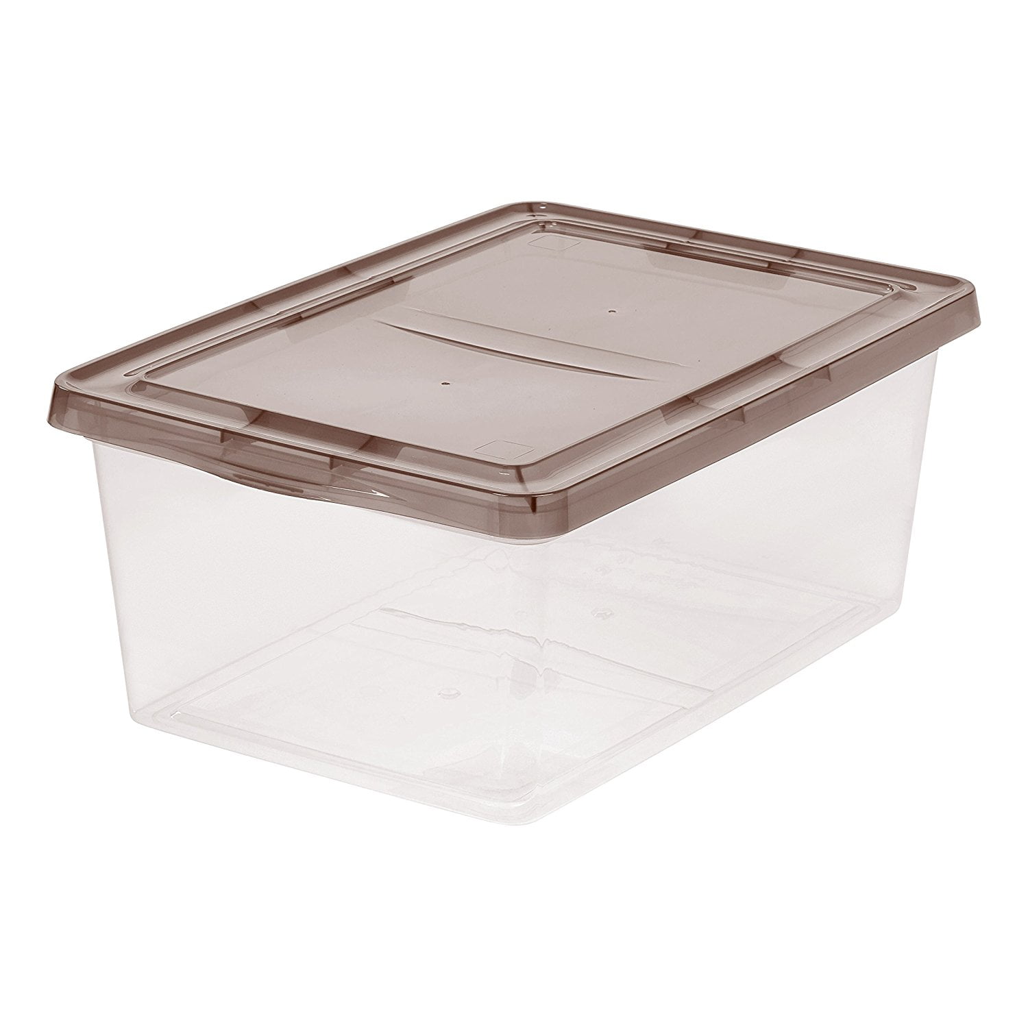 IRIS 17 Quart Clear Storage Box with Gray Lid, 12 Pack