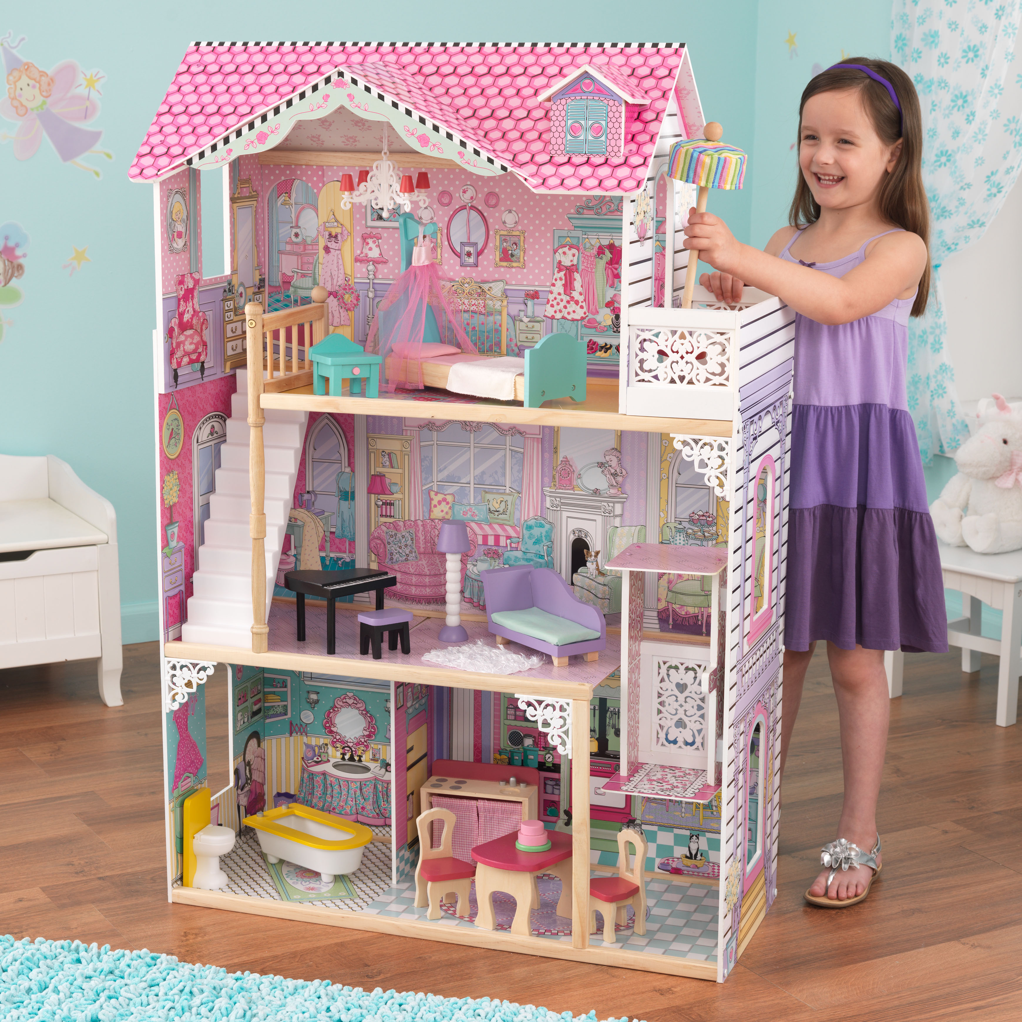 KidKraft Annabelle Wooden Dollhouse with Elevator photo 3