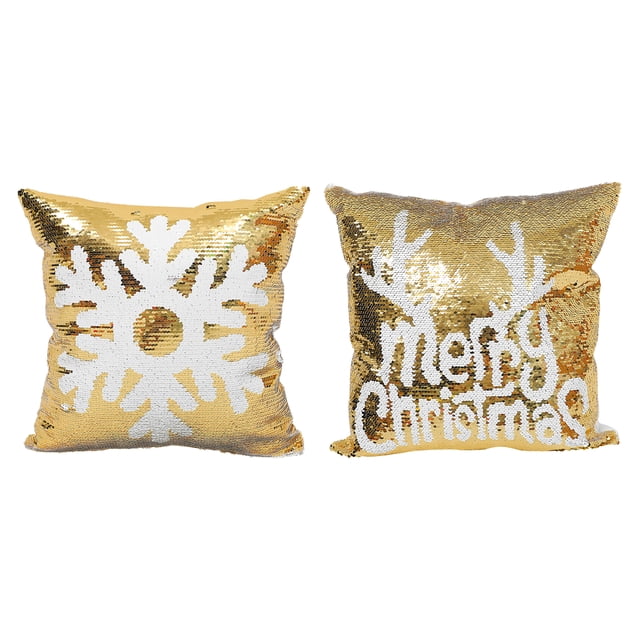 GOOHOCHY 2pcs Navidad Decoración Pillowcases Copos de nieve Pillowcases Cubiertas de almohadas de copo de nieve