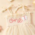 thumbnail image 5 of Vividxx Baby Girls Bodysuits With Embroidered Straps And Mesh Dress Romper Soft Elastic Waist For Casual Onesie Summer Fall Onesie Solid Color O-Neck Classic Dailywear, 5 of 8