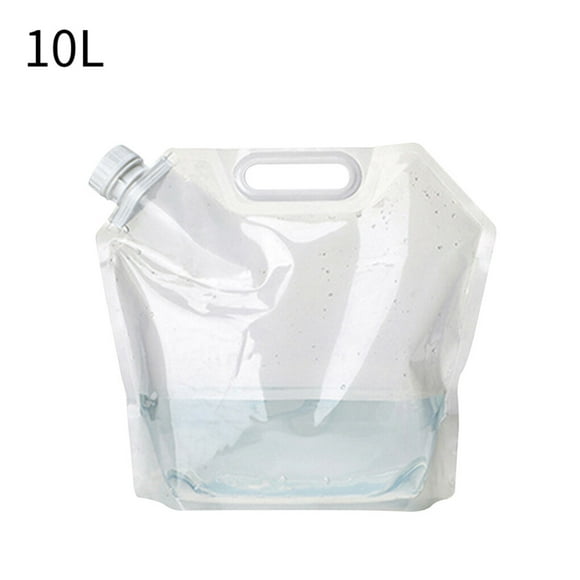 Yuarrent Bolsa de agua Jarra de almacenamiento liviana Buen sellado Botella de agua conveniente con asa incrustada Contenedor de agua plegable Kits de desorden para acampar 10L