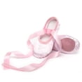 thumbnail image 1 of Zapatillas de ballet con cinta, puntera de cuero, zapatos de práctica de yoga en interiores, zapatos con cordones para adultos, zapatos de baile de satén con suela suave y dos suelas, 1 of 5