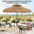 thumbnail image 3 of Autlaycil 9 ft 2-Tier Patio Tiki Umbrella, Hawaiian Thatched Umbrella with Push Button Tilt, Pool, Patio, Beach, 3 of 6