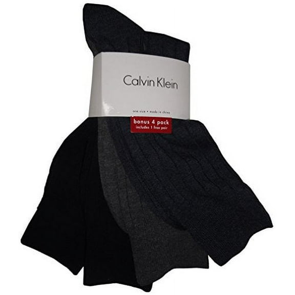 Calvin Klein Men's 4 Pair Mid Calf Socks, Multicolor, 7-12
