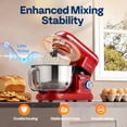 thumbnail image 3 of Batidora de pie VIVOHOME 660 W, 10 velocidades, 6 cuartos, roja, 3 of 7