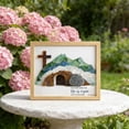 thumbnail image 2 of Sokhug Sea Glass Empty Tomb Wall Art, Resurrection Jesus Religious Decor, Handmade Framed Artwork for Easter Home, 2 of 6