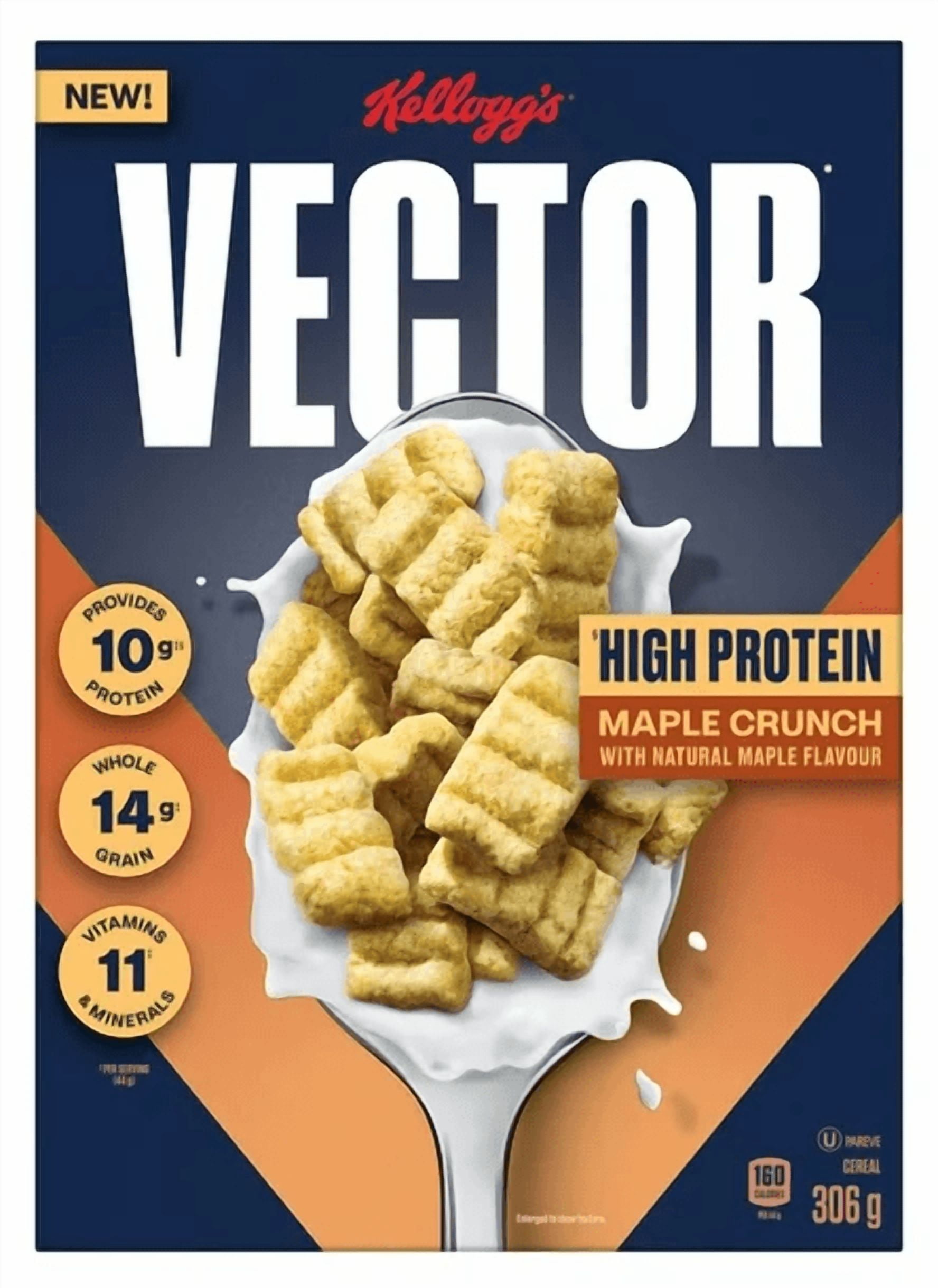 Kellogg's Vector Protein Maple Cereal, 306g (4 Pack)