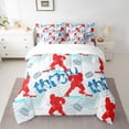 thumbnail image 2 of Homewish Ice Hockey Gamer Boy Twin Bedding Sets 7-Piece,Abstract Graffiti Splash Bedding Comforter Set Microfiber,Sport Gaming Breathable Sheet Sets,Microfiber Bedroom Decor,Reversible, 2 of 8