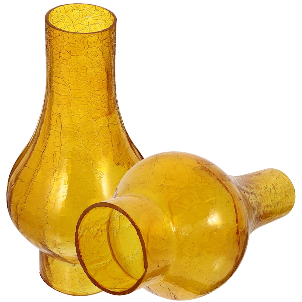 NUOLUX 2pcs Oil Lamp Chimneys Glass Kerosene Lamp Shade Replacement Oil