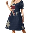 thumbnail image 1 of Vestido vintage de manga corta con bandera australiana, ropa de mujer, vestidos de noche de lujo 2025., 1 of 7