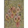 thumbnail image 1 of Ahgly Company Machine Washable Indoor Rectangle Transitional Fall Leaf Brown Green Area Rugs, 3' x 5', 1 of 7
