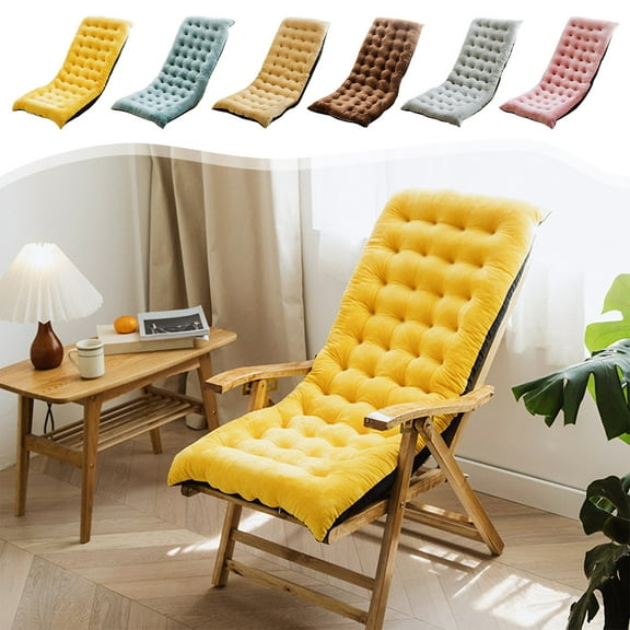 Usloyux Under $5 Large Recliner Cushion, Extra Long Seat Pad for Big Chairs, Rocking Chair Cover with Secure Straps, Outdoor Furniture Padding for Garden
