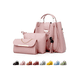 thumbnail image 1 of Set 3 Bolsas Bandolera Mujer Cosmetiquera Cartera Borla Logo Xtellar rosa, 1 of 4