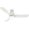 thumbnail image 3 of Hunter - Bolsa Indoor Ceiling Fan With Light, Remote, 52-inch, Fresh White, Casual-style, 6-speed DC Motor, 52966, for Living Rooms, Bedrooms, 3 of 16