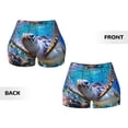 thumbnail image 4 of KLL Sea Turtle Swims Pattern Workout Shorts for Women Scrunch Short Gym Yoga Running Sport Active Exercise Fitness Shorts, 4 of 8