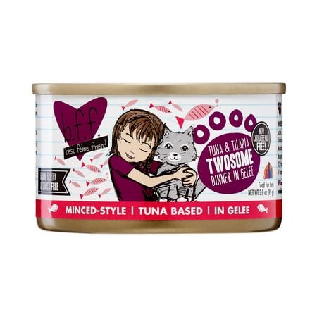 Weruva BFF Twosome Recipe Tuna & Tilapia in Aspic Adult Wet Cat Food, 3 Oz, 24