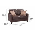 thumbnail image 5 of HomeStock City Chic Square Arm Loveseat in Pinto Brown Faux Leather with Two Accent Pillows, 5 of 5