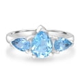 thumbnail image 1 of Gemistry 2 Ct Genuine Blue Topaz 3-Stone Cocktail Ring in Sterling Silver, 1 of 4