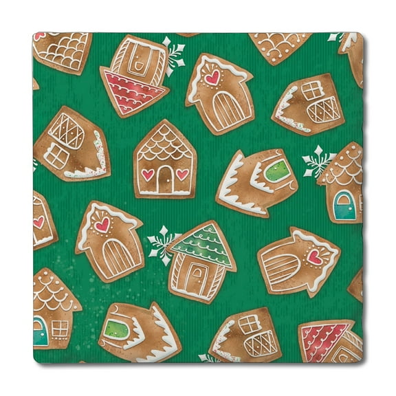 Thirstystone "Gingerbread Houses" Single Tumbled Tile Stone Coaster
