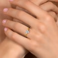 thumbnail image 4 of Gem Stone King 14K Two Tone Gold Lab Grown Diamond Solitaire Engagement Ring for Women | 0.44 Cttw | Heart Shape 5MM | DEF Color | VVS-VS Clarity | Size 7, 4 of 6
