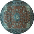 thumbnail image 1 of Ahgly Company Indoor Round Persian Light Blue Traditional Area Rugs, 3' Round, 1 of 4