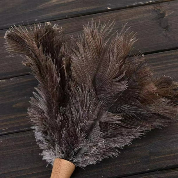 Plumero De Plumas De Avestruz THARAHT - 2 Unidades 16 Pulgadas, Mango De Madera, Reutilizable Y Lavable Para Limpieza Suave De Hogar Y Coches