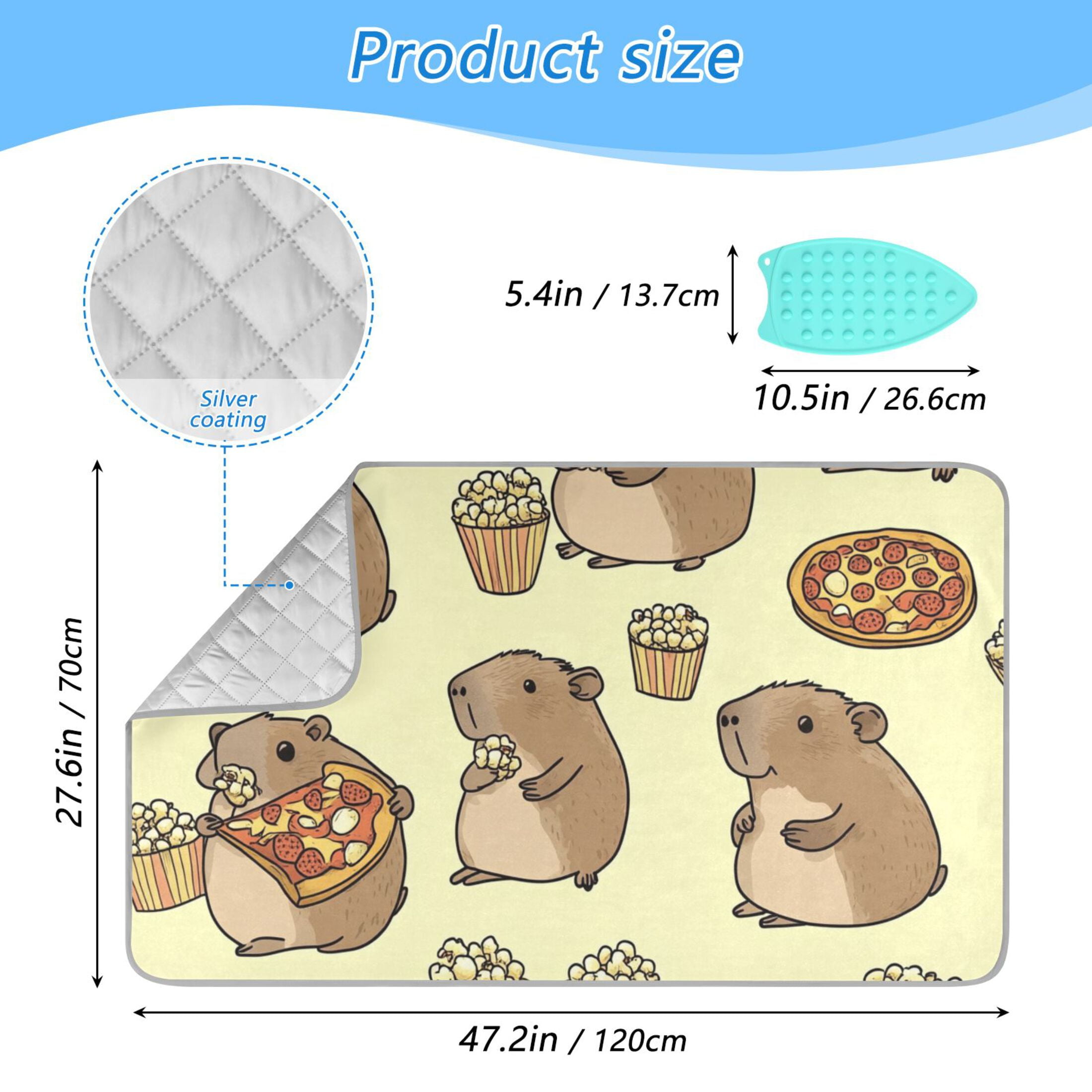 Groundhog Eating Snacks Ironing Mat Blanket for Table Top Travel Portable Ironing Board Pad 47.2x27.6 Inch