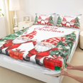 thumbnail image 3 of Manfei Merry Christmas Queen Sheet Sets,Red Xmas Gnome Flat Sheet,Happy New Year Queen Fitted Sheet For Boys Girls,Breathable Home Decor,4 Pieces, 3 of 7