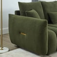 thumbnail image 6 of 79.5" Premium Teddy Fabric Sofa Couch with 3 Back Pillows and 3 Back Cushions, Solid Wood Frame Upholstered 3-Seater Sofa Couches for Living Room, Apartment, Green, 6 of 9