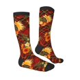 thumbnail image 3 of Fotbe Red Plaid Sunflower print Women's Men's Novelty Crew Socks Cotton Socks Knee High Socks for Walking,Running,Nurses,Pregnancy, 3 of 8
