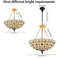 thumbnail image 5 of ChicHomey Vintage Tiffany Chandelier Hanging Light Stained Glass Pendant Lamp 20 Inch, 5 of 6