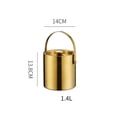 thumbnail image 2 of Gold Stainless Steel Double Layer Ice Bucket With Lid For Cocktail Bars, Freezers, And Wine, 2 of 4