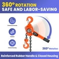 thumbnail image 6 of 6600 LBS 10 FT Lever Chain Hoist, 3 Ton Heavy Duty Capacity, Dual G80 Hooks, Double-Pawl Brake & 360° Rotation, for Warehouse, Building, Automotive & Industrial Machinery, 6 of 8