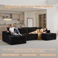 thumbnail image 5 of Vcatnet 135" Oversized Cloud Sectional Sofa Couch Plush Corduroy Couch L Shaped Modern Minimalist Couch with Chaise for Living Room, Black, 5 of 10