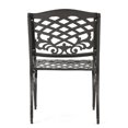 thumbnail image 6 of Cast Aluminum Round Outdoor Dining Table with Umbrella Hole and 4 Wrought Iron Chairs Weather Resistant Patio Set for Backyard and Garden, 6 of 9