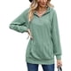 thumbnail image 1 of Jersey de baile sexy para mujer, sudadera con capucha con cremallera de un cuarto, Tops de punto sueltos lisos con bolsillos, 1 of 3