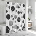 thumbnail image 6 of Grey Black Polka Dots Shower Curtain, Waterproof Shower Curtains for Bathroom, Modern Abstract Art Washable Fabric Bathtub Curtain Set Bath Decor with 12 Hooks Extra Long 72"x96", 6 of 8