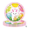 thumbnail image 7 of 16 Count Easter Paper Plates Dinnerware Sets, Bunny Eggs Design Disposable Platters for Spring Holiday Party Supplies, 7 of 7
