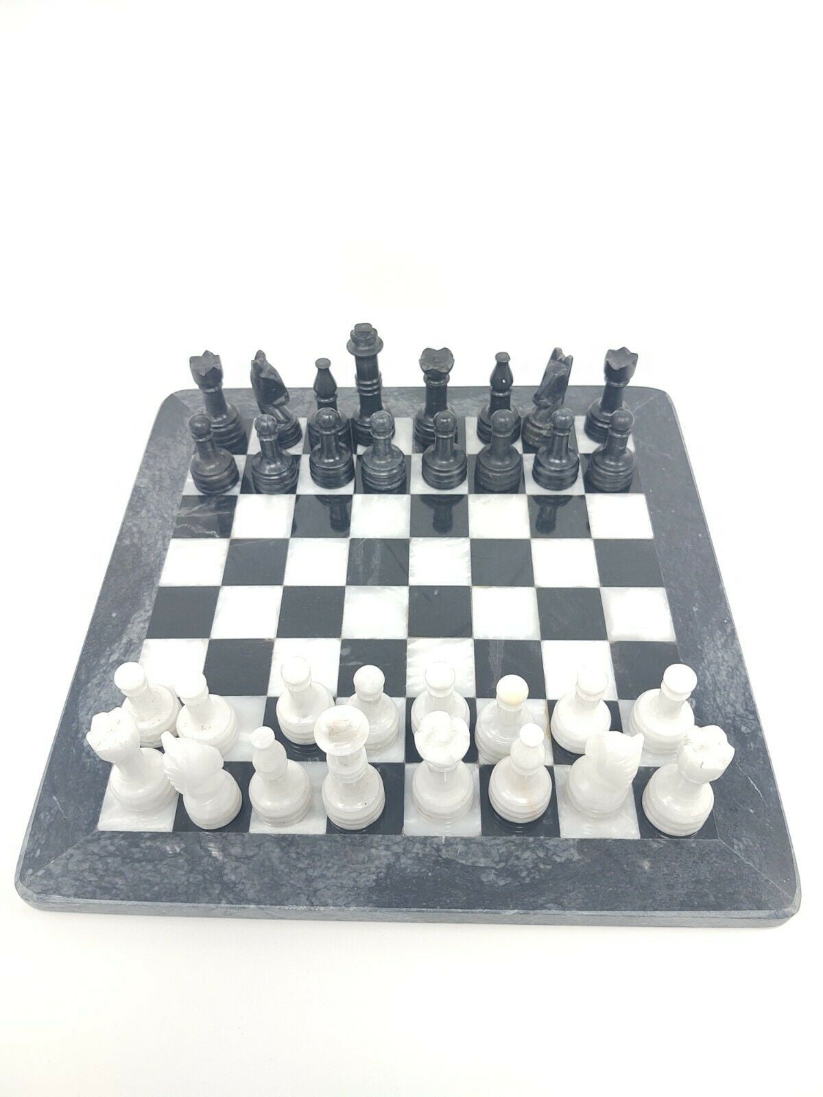 JT Handmade Marble Black and White Chess Set - 12 inch
